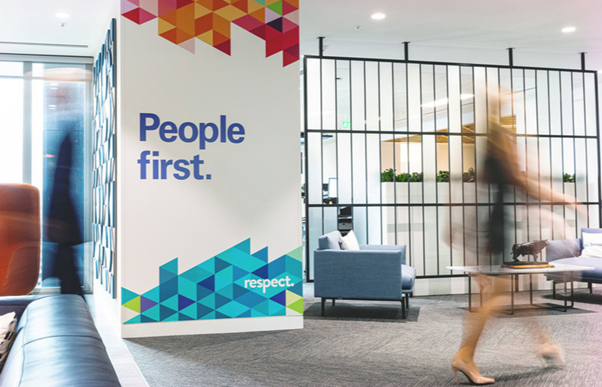 Howden Office scene with People First Banner on the wall